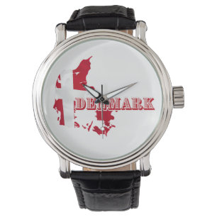 Modern Danmark Dansk Brev KARTA Flagga Souvenir Armbandsur