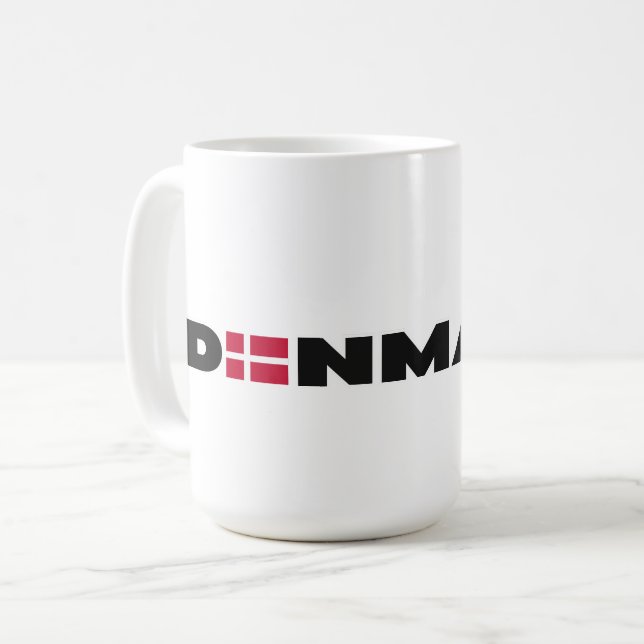Modern Danmark dansk Flagga Simple Brev Kaffemugg (Framsida vänster)