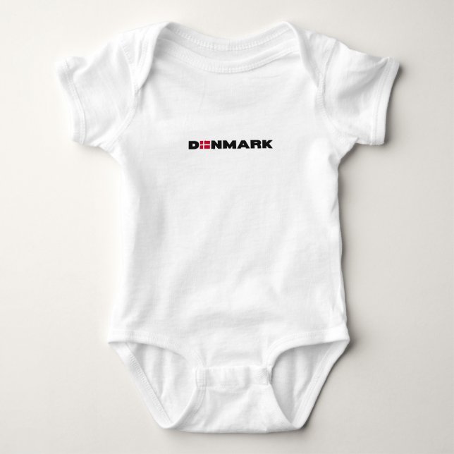 Modern Danmark dansk Flagga Simple Brev T Shirt (Framsida)