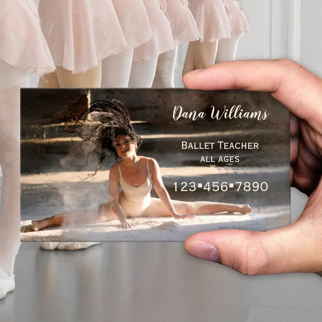 Modern dansaffärskort för balett visitkort (Elegant business card for a dance teacher, ballet teacher, dance school or studio)