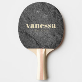Modern Dark Granite Minimal Modern Classic Name Pingisracket