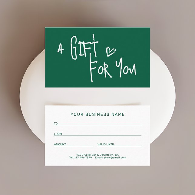 Modern Dark Green Promotional Gift Cards (Skapare uppladdad)