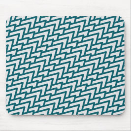 Modern Dark Teal Geometric Pattern on Light Gray Musmatta