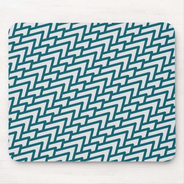 Modern Dark Teal Geometric Pattern on Light Gray Musmatta (Framsidan)