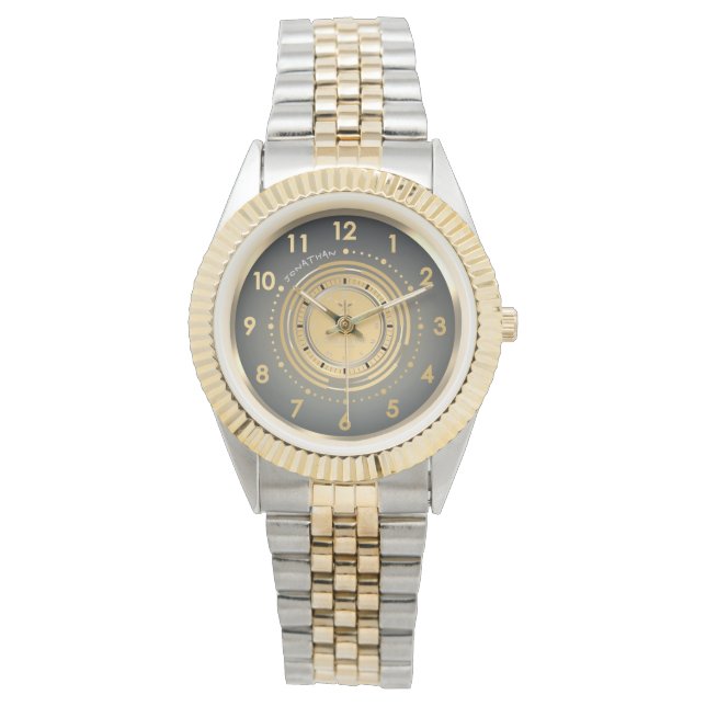 Modern Dark theme Two-Tone Classic Watch Custom Armbandsur (Framsida)