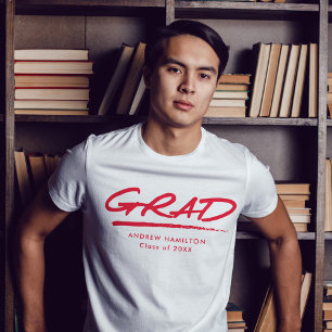 Modern Dashad Red Grad Personlig Studenten T Shirt