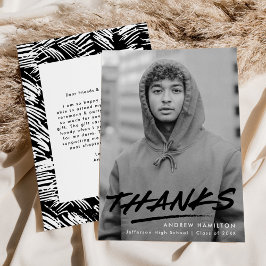 Modern Dashat Black Photo Studenten Tack Kort