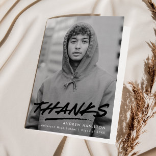 Modern Dashat Black Photo Studenten Tack Kort