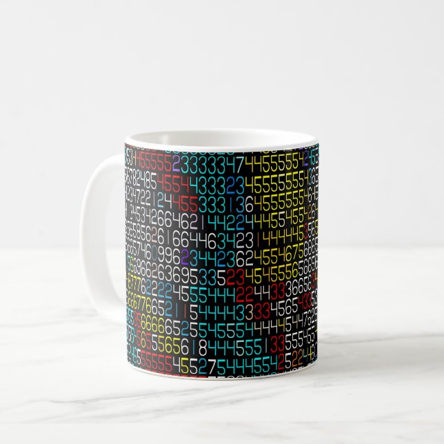 Modern dataströmnummerdesign kaffemugg (Framsida vänster)