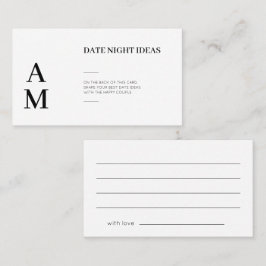 Modern Date Night Ideas Bröllopskort Visitkort