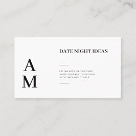 Modern Date Night Ideas Bröllopskort Visitkort