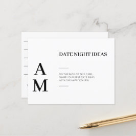 Modern Date Night Ideas Bröllopskort Vykort