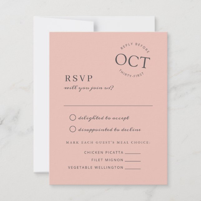 Modern Date Seal  Rosa Bröllop OSA Spara Datumet (Framsida)