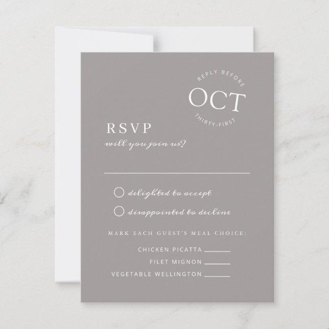 Modern Date Seal Soft Grått Wedding OSA Spara Datumet (Framsida)