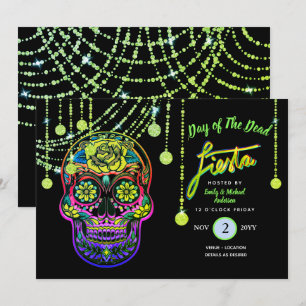 Modern Day of the dead Fiesta Inbjudningskort Suga