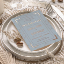 Modern Deco Dusty Blue I Foil-inbjudan