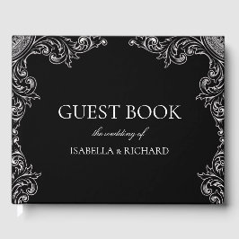 Modern Deco | Elegant Svarta och vita Bröllop Gästböcker