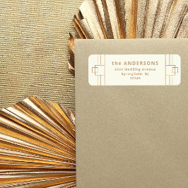 Modern Deco | Elfenbenskusten och Faux Guld Retura Returadress Etikett
