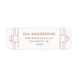 Modern Deco | Faux Ro Guld och White Returadress Etikett