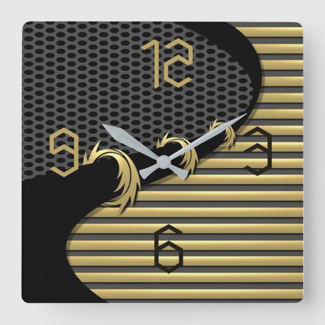 Modern Deco Fyrkantig Klocka (Framsida)