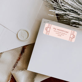 Modern Deco | Rosa och Röda Returadress Etikett