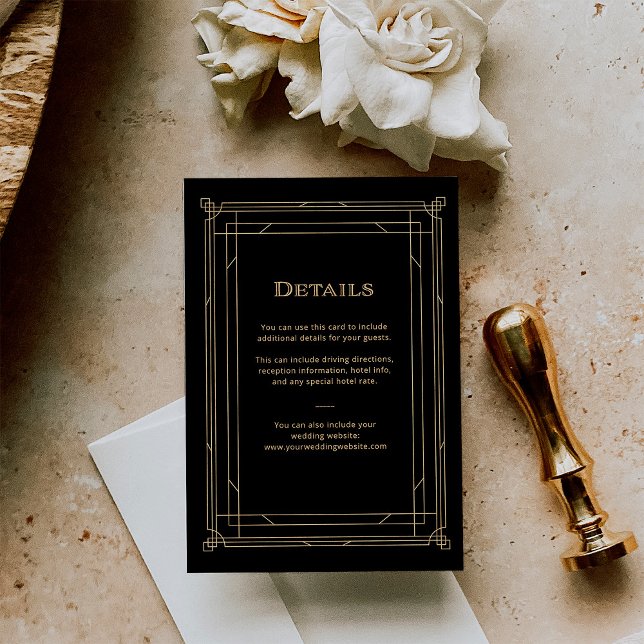 Modern Deco | Uppgifter om Guest i Svarta Bröllop  Tilläggskort (Skapare uppladdad)