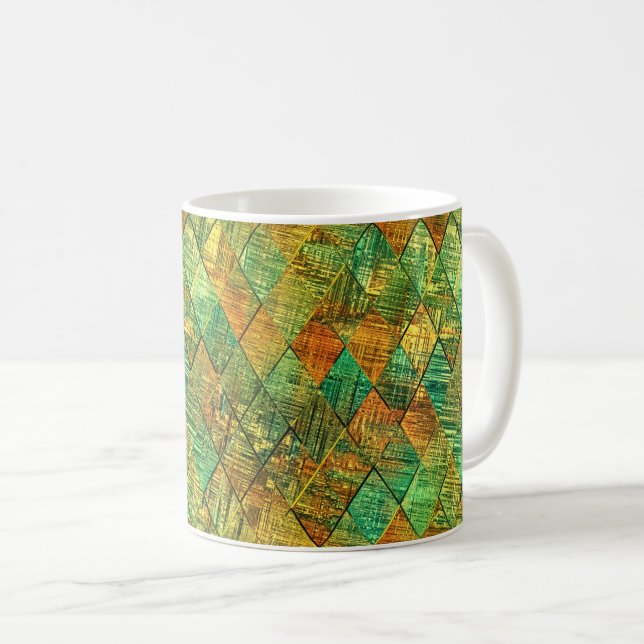 Modern Decorative Geometric Stained Glass Kaffemugg (Framsida höger)