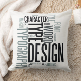 Modern Decorative Typography Throw Pillow Kudde