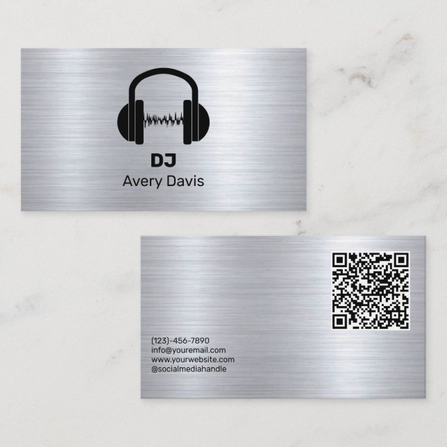 Modern Deejay DJ-musikbeat Professionell Visitkort (Fram/baksida)
