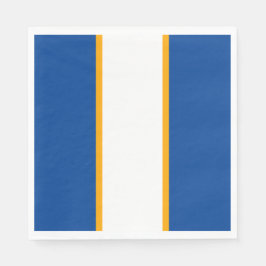 Modern Deep Blue White Orange Tävla Rand Pappersservett