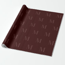 Modern Deep Burgundy Minimalist Monogram