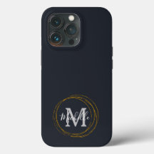 Modern Deep Grått/Black och Guld Monogram