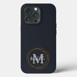 Modern Deep Grått/Black och Guld Monogram