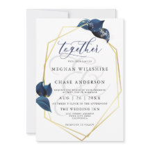 Modern Deep Indigo Blue och Guld Ram