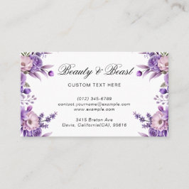 Modern Deep Pink Floral Calling Card with Elegance