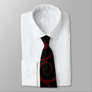 Modern Deep Red Black Cute Neck Tie Slips