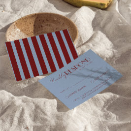 Modern Deep Red Blue Classy Fancy Wedding OSA Kort