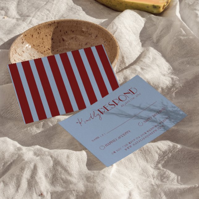 Modern Deep Red Blue Classy Fancy Wedding OSA Kort (Skapare uppladdad)