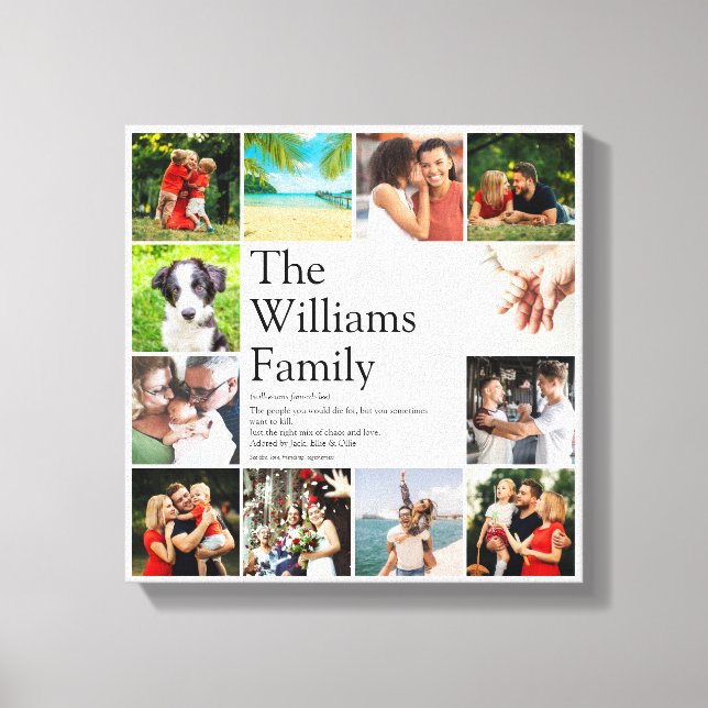 Modern definition av Family Photo Collage Canvastryck (Framsida)