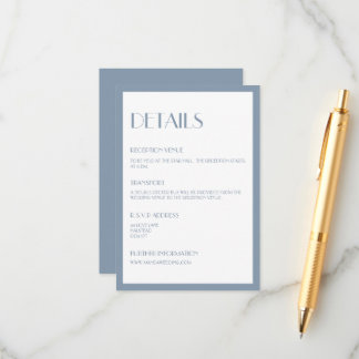 Modern deko-blått informationskort tilläggskort