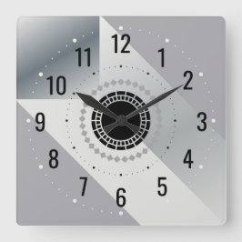 Modern dekoration Silver-Metall - Antique Grått Fyrkantig Klocka