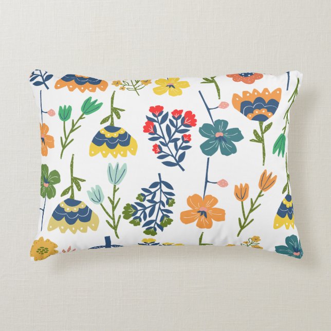 Modern dekorativ blomsterform vattenfärg Chic Prydnadskudde (Framsidan)