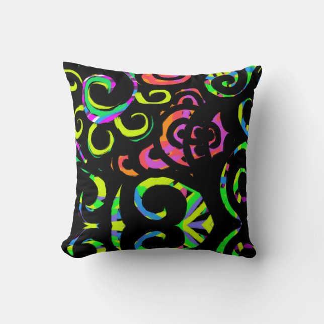 Modern Dekorativ kudde i Färg Swirl (Framsida)