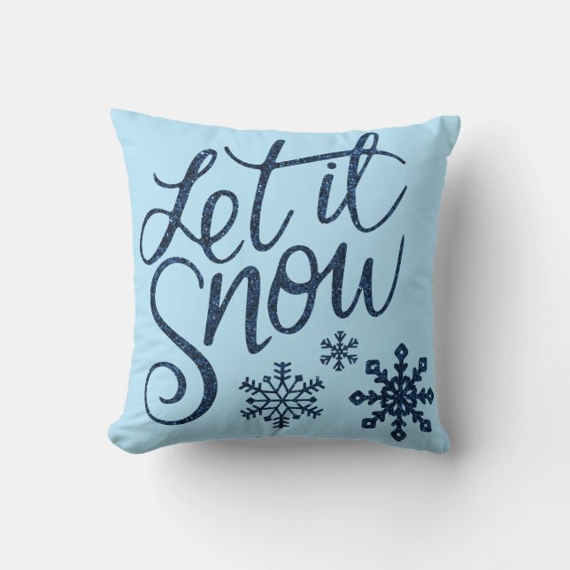Modern dekorativ Låt det snöa Crystal Snowflake Kudde (Framsida)