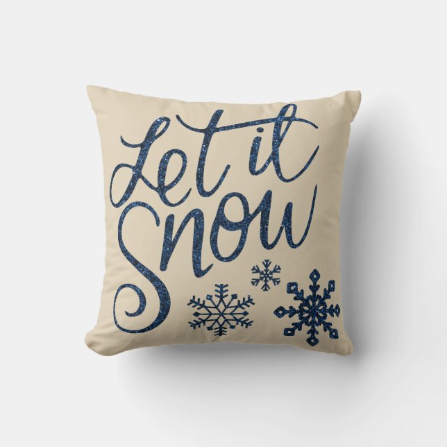 Modern dekorativ Låt det snöa Crystal Snowflake Kudde (Framsida)