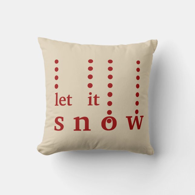Modern dekorativ Låt det snöa typografi Kudde (Framsida)