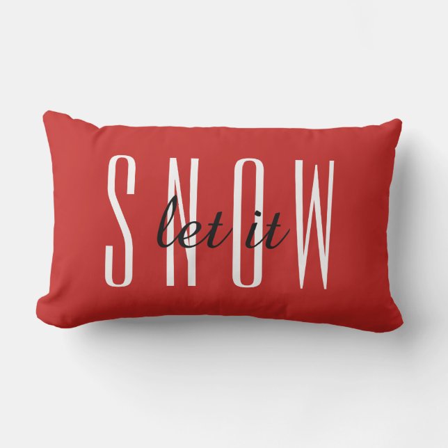 Modern dekorativ Låt det snöa typografi Lumbarkudde (Framsida)