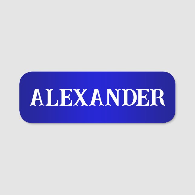 Modern Dekorativ Namn Blå Gradient Namnbricka (Framsida)