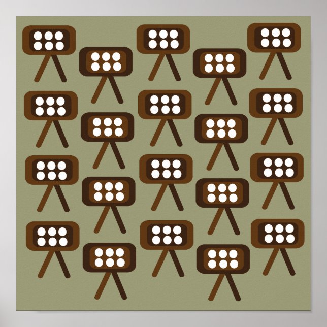 Modern dekorativ TV-apparat i mitten av århundrade Poster (Framsidan)