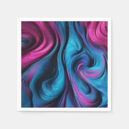 Modern dekorblått och Rosa Bord Pappersservett